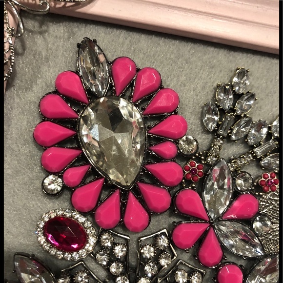 FRAMED JEWELRY ART COLLAGE “PINK PERFECTION” OOAK! - Picture 4 of 10